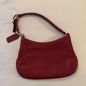 Coach Deep Red Leather Shoulder Bag